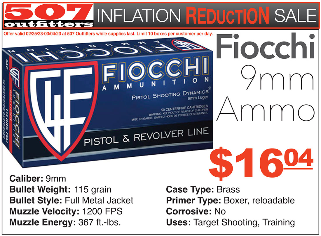 Fiocchi 9mm ammo lowest price
