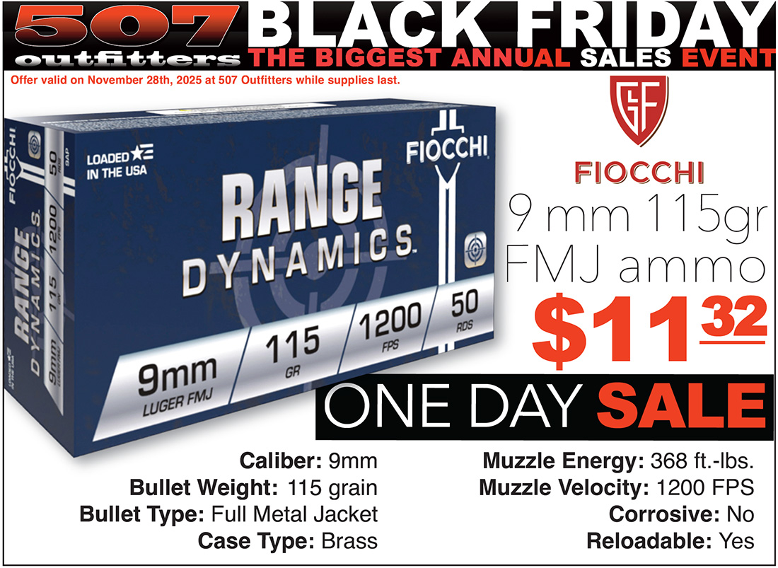 Biggest Black Friday Sale on Fiocchi 9mm Ammo