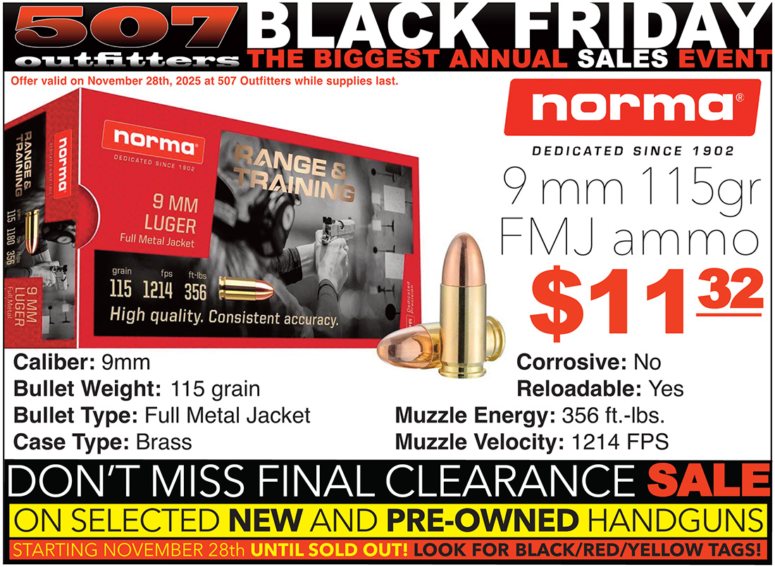Biggest Black Friday Sale on Norma 115 gr 9mm Ammo